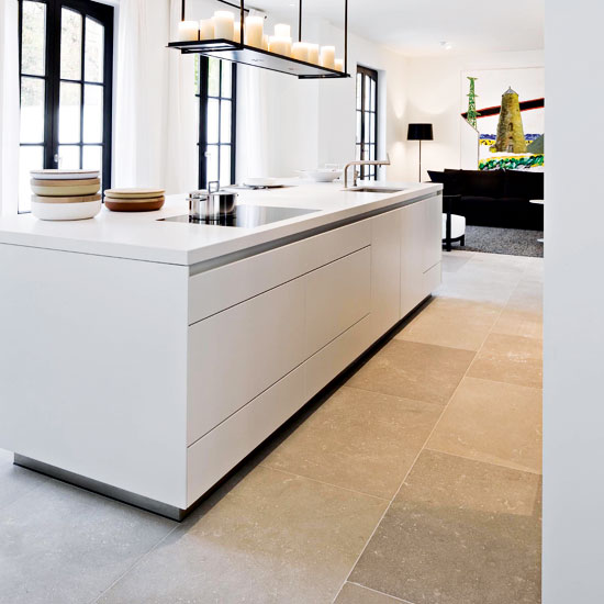 Paris Ceramics limestone | Pale kitchen flooring | Kitchen ideas | Beautiful Kitchens | Housetohome | PHOTOGALLERY
