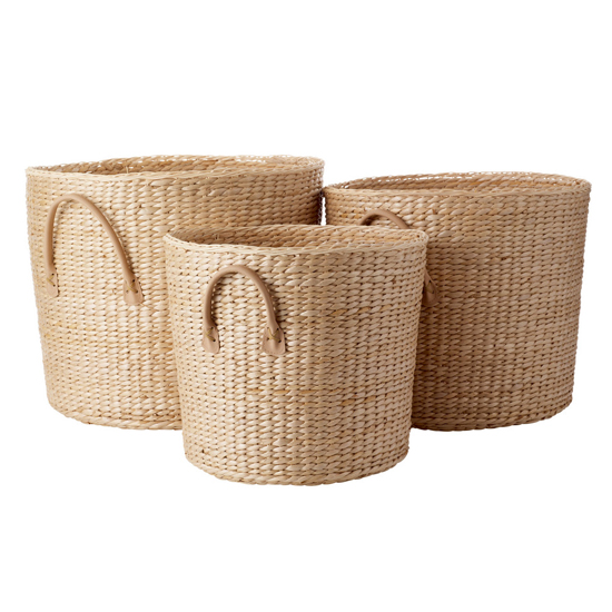 Set of three rush baskets from B&Q