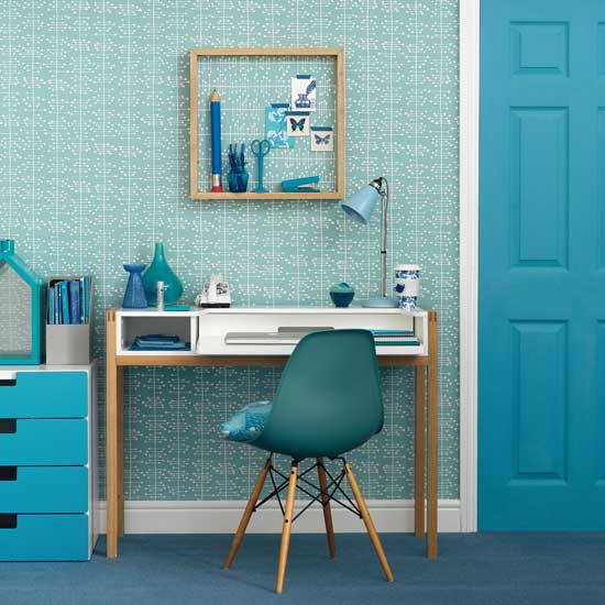 Modern blue home office