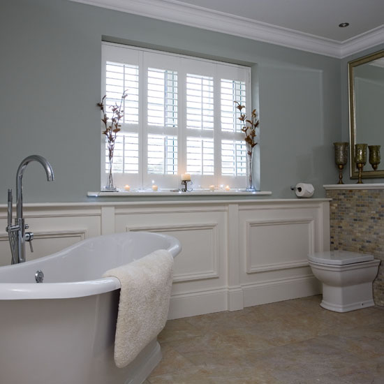 Bathroom with traditional shutters Bathroom with traditional shutters | Traditional bathrooms | Bathroom design ideas | Bathrooms | PHOTO GALLERY | 25 Beautiful Homes | Housetohome