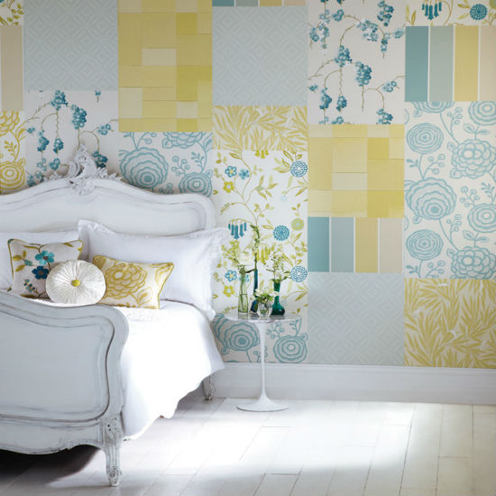 Create a patchwork feature wall Create a patchwork feature wall | Statement wallpaper | bedroom wallpaper | bedroom | IDEAS GALLERY | Ideal Home | Housetohome