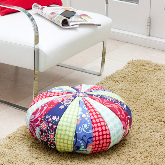 Our patchwork footstool is perfect for using as an extra seat
