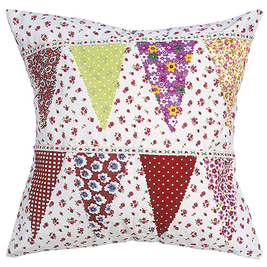 Patchwork Bunting cushion cover from Dotcomgiftshop | Cushions | PHOTO GALLERY | Style at Home | housetohome