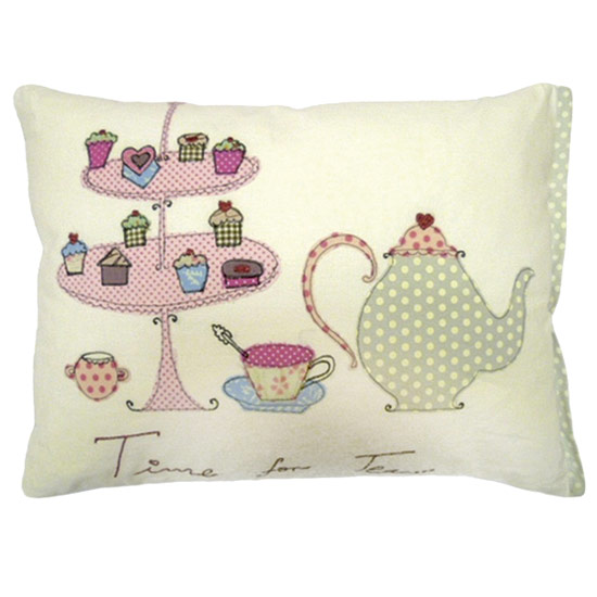 Tea with Friends cushion from Dunelm Mill | Cushions | PHOTO GALLERY | Style at Home | housetohome