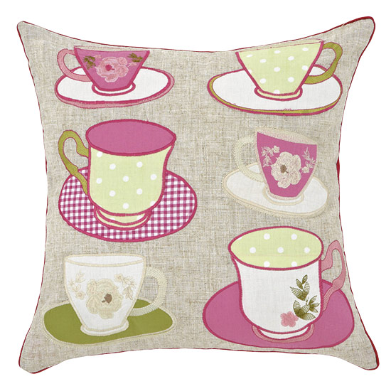 Teacups cushion from Next | Cushions | PHOTO GALLERY | Style at Home | housetohome