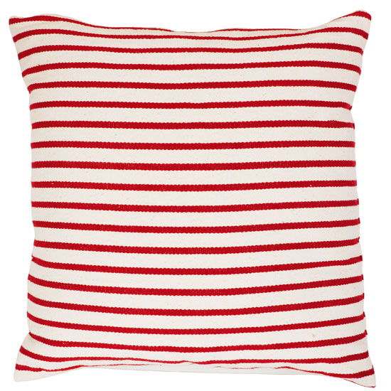 Oceania Thin Stripe Red-white cushion from B&Q | Cushions | PHOTO GALLERY | Style at Home | housetohome