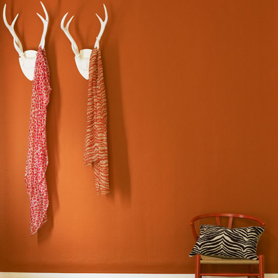 Use a bold background colour Red animal print entrance hall | Decorating with animal print | Decorating ideas | Room idea | Homes & Gardens | Housetohome | PHOTOGALLERY