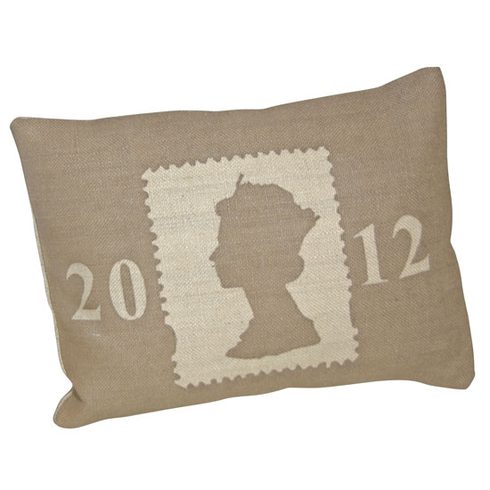 Jubilee Stamp cushion from Velvet Brown Jubilee Stamp cushion from Velvet Brown | Jubilee cushions | accessories | 10 OF THE BEST | Country Homes & Interiors | Housetohome