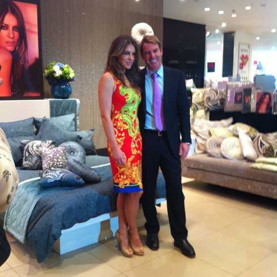 Elizabeth Hurley and Shane Warne at the launch of Elizabeth's new bed linen collection for House of Fraser