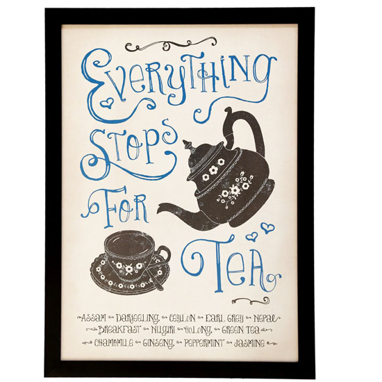 Classic Retro Everything Stops For Tea framed print from The Contemporary Home Classic Retro Everything Stops For Tea framed print from The Contemporary Home | Diamond Jubilee home accessories | Home accessories | PHOTO GALLERY | 25 Beautiful Homes | Housetohome