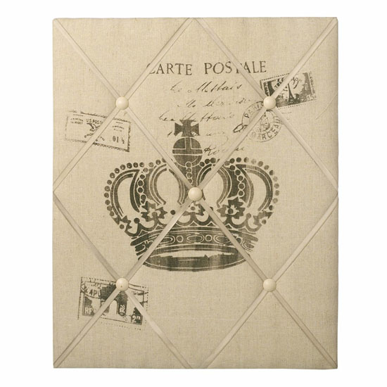 Crown linen memo board from Home Home Home Crown linen memo board from Home Home Home | Diamond Jubilee home accessories | Home accessories | PHOTO GALLERY | 25 Beautiful Homes | Housetohome