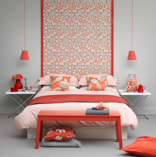 Modern coral bedroom