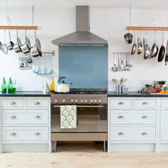 Eggshell blue kitchen