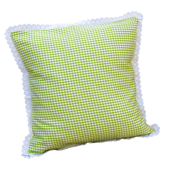 Green gingham cushion from the Fairground Green gingham cushion from the Fairground | Country dining room buys | Country Homes & Interiors