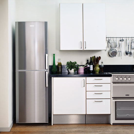 Even the stickiest of little fingers won't spoil the stainless-steel finish of Beko's FF6091X fridge freezer