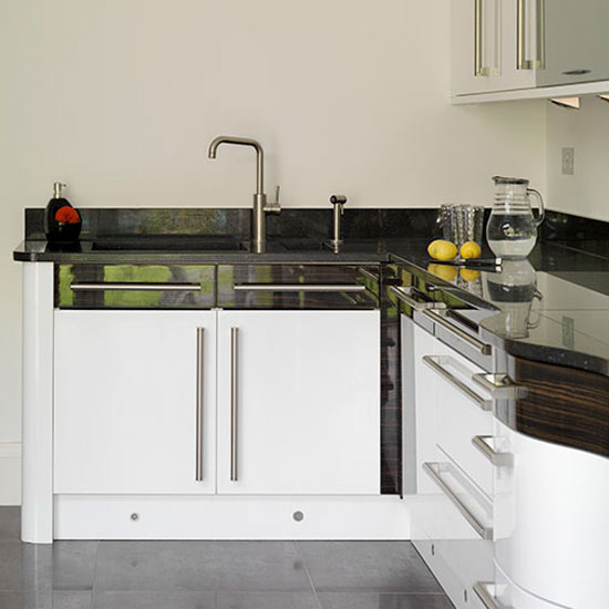 Sink area Sink area | White and dark ebony wood kitchen | PHOTO GALLERY | Beautiful Kitchens | Housetohome.co.uk