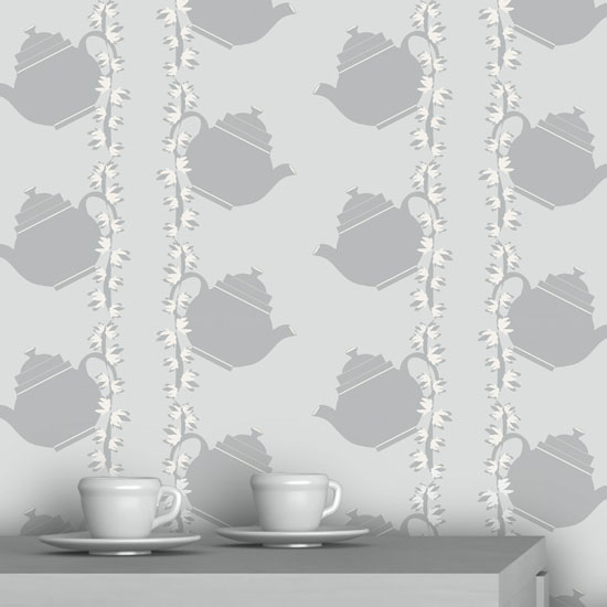 Floral Teapot wallpaper by ATA Designs