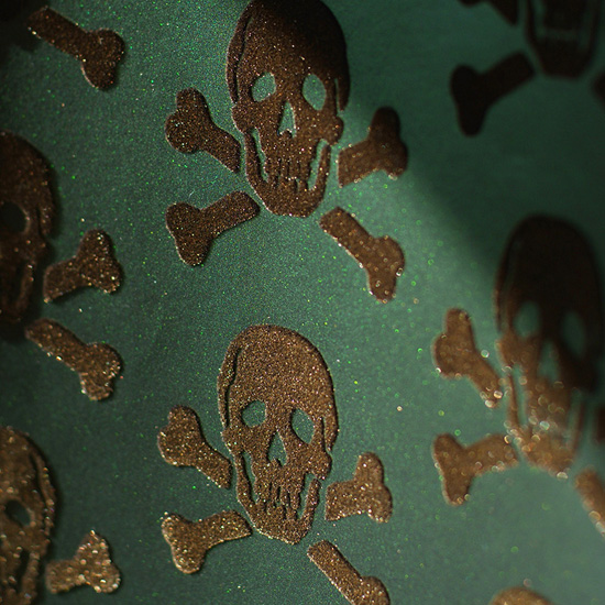Skulls Bronze on Oil Slick wallpaper by Firefly House | Graphic wallpaper | wallpaper | Decorating ideas | PHOTO GALLERY | 25 Beautiful Homes | Housetohome