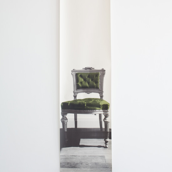 Utility Chairs Wallpaper, Green, by Found Home Store | Graphic wallpaper | wallpaper | Decorating ideas | PHOTO GALLERY | 25 Beautiful Homes | Housetohome
