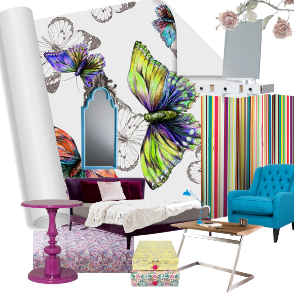 Vibrant quirky bedroom