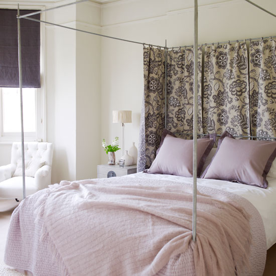 Opt for soft shades White and purple classic bedroom | Summer bedroom decorating ideas | PHOTO GALLERY | Homes & Gardens | Housetohome.co.uk