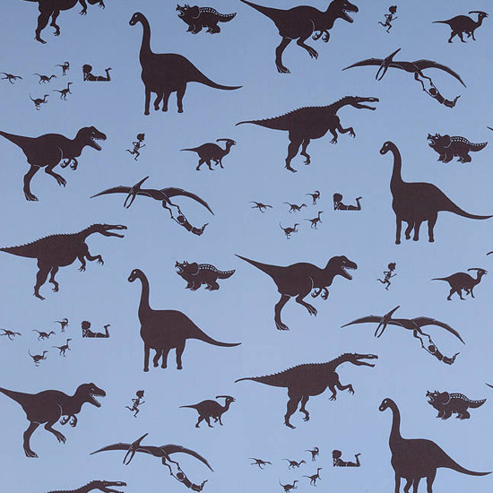 'D'ya think-e-saurus' Blue Wallpaper by PaperBoy | Children's wallpaper | Wallpaper ideas | PHOTO GALLERY | Housetohome