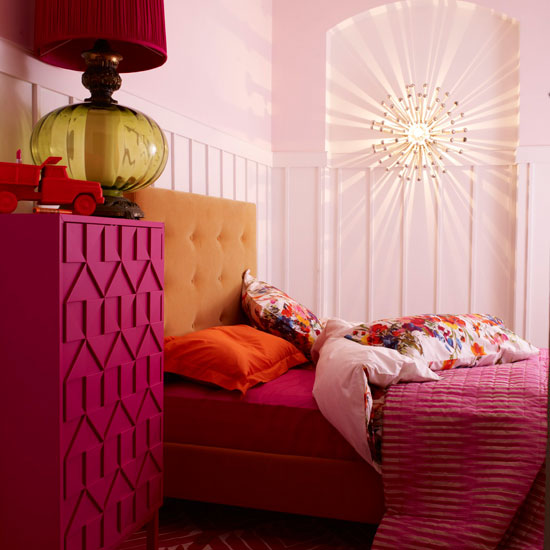 Pink sunburst bedroom | Modern bedrooms | PHOTO GALLERY | Livingetc