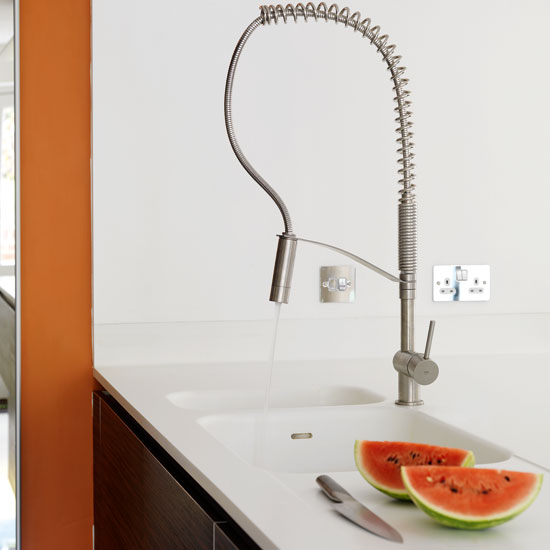 Integrated sink and spray tap Integrated sink and spray tap | Contemporary kitchen tour | PHOTO GALLERY | Beautiful Kitchens | Housetohome.co.uk