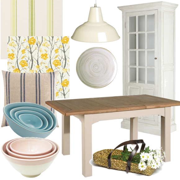 Country dairy kitchen moodboard