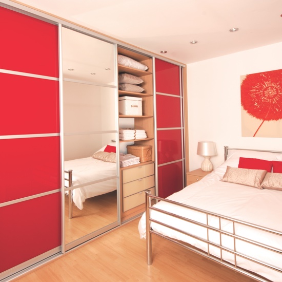 Tidy Bedrooms&reg; red and mirror wardrobe | Bedroom ideas | PHOTO GALLERY | Housetohome.co.uk