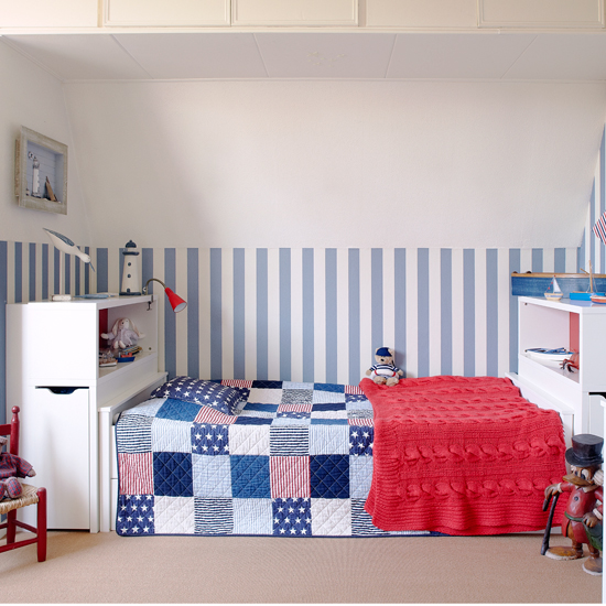Blue patchwork children's bedroom