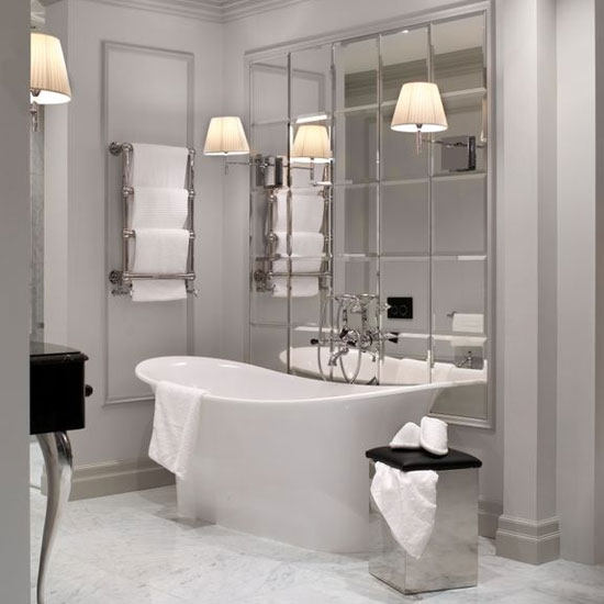 Classic white bathroom with mirror splashback | Bathroom | PHOTO