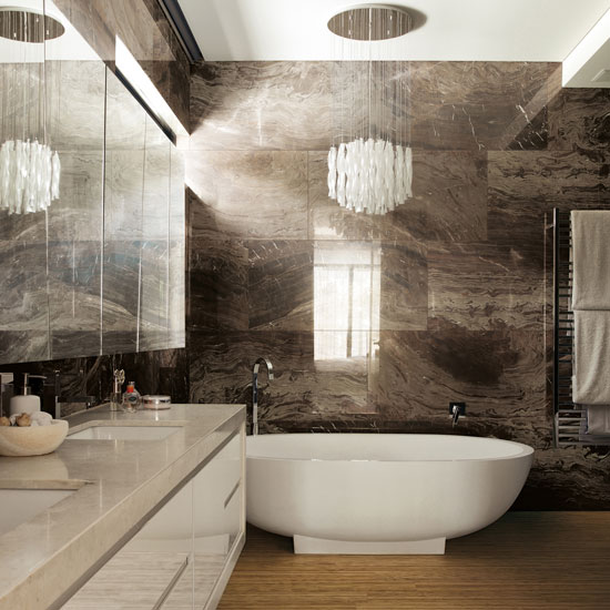 Marble-look tiled bathroom | Bathroom | PHOTO GALLERY | Homes & Gardens | Housetohome.co.uk