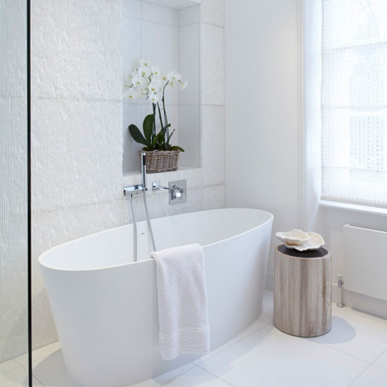 White tiled bathroom | Bathroom | PHOTO GALLERY | Homes & Gardens | Housetohome.co.uk