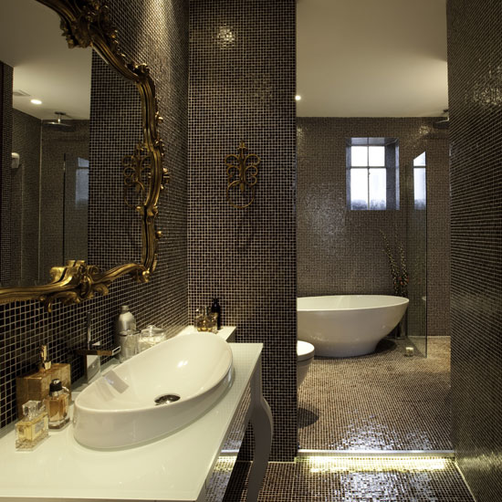Purple mosaic tiled bathroom | Bathroom | PHOTO GALLERY | Homes & Gardens | Housetohome.co.uk