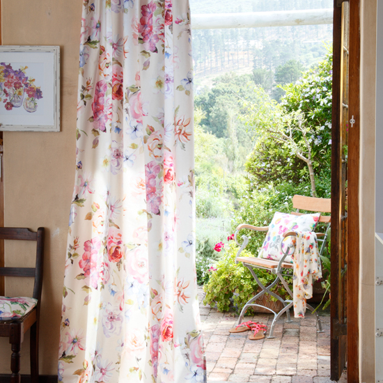 Bright floral hallway