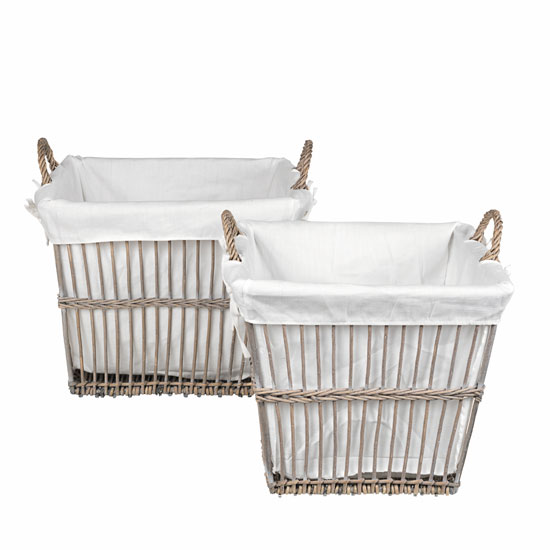 Willow baskets from Nordic House | bathroom | PHOTO GALLERY | Country Homes and Interiors | Housetohome.co.uk