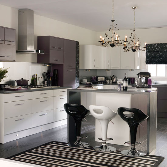 Purple monochrome kitchen | Decorating with monochrome style | Ideal Home | Housetohome