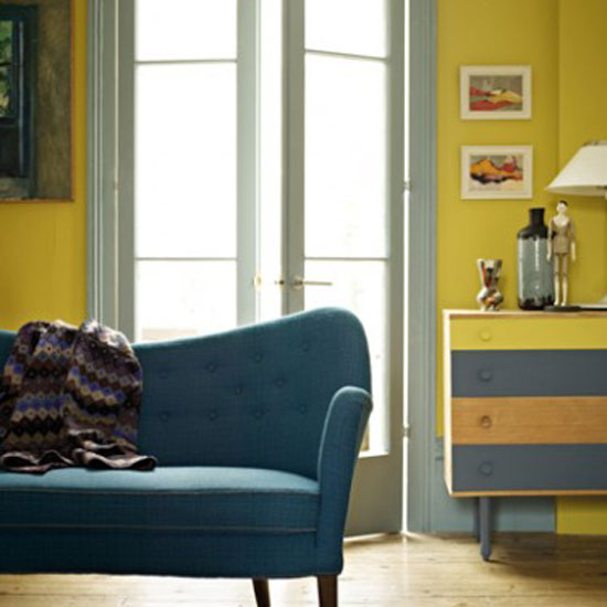 Contrast acid yellow and grey | Living room | PHOTO GALLERY | Country Homes and Interiors | Housetohome.co.uk