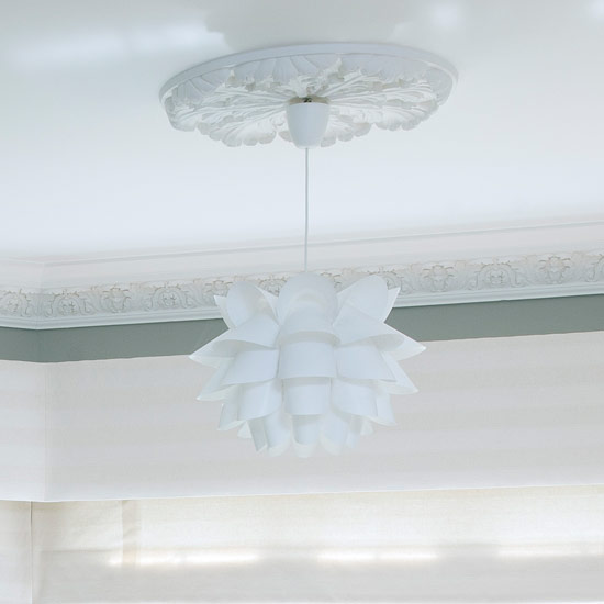Once you have fitted your ceiling rose add a striking light fitting to make a statement