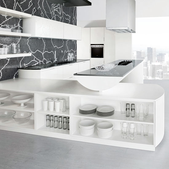 Modern white kitchen with mosaic wall | White kitchens | PHOTO GALLERY | Beautiful Kitchens | Housetohome.co.uk