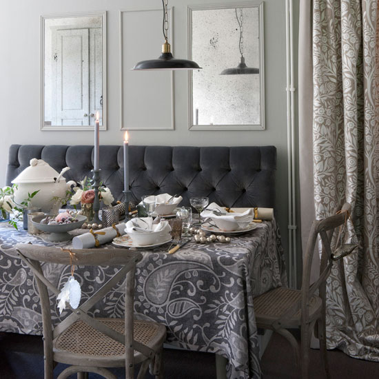 Classic grey Christmas dining room | Dining room | PHOTO GALLERY | Homes & Gardens | Housetohome.co.uk