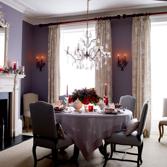 Classic purple Christmas dining room | Dining room | PHOTO GALLERY | Homes & Gardens | Housetohome.co.uk
