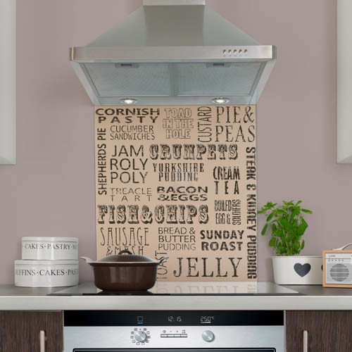 This splashback will hopefully inspire you to make some Great British dinners and puddings 