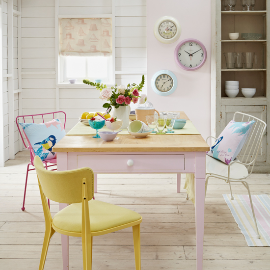 Retro pastel dining room 