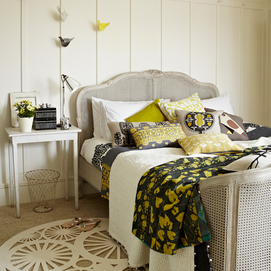 Citrus and grey bedroom | Country decorating ideas | Country Homes & Interiors | Housetohome