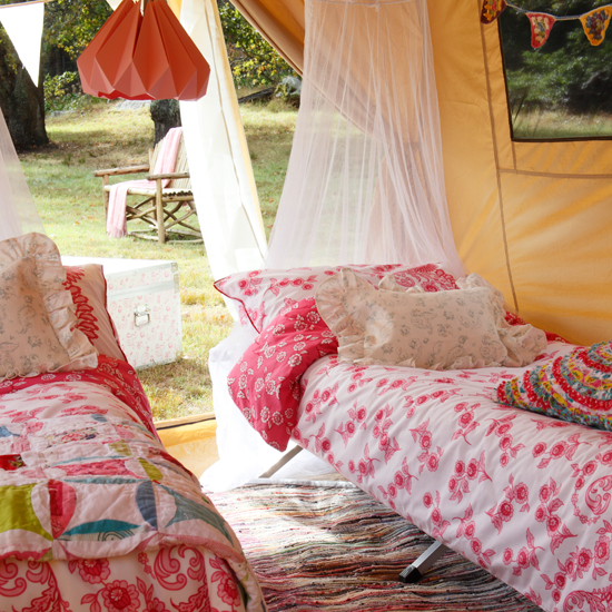 Floral garden camping area
