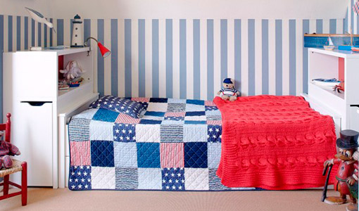 Blue patchwork children's bedroom