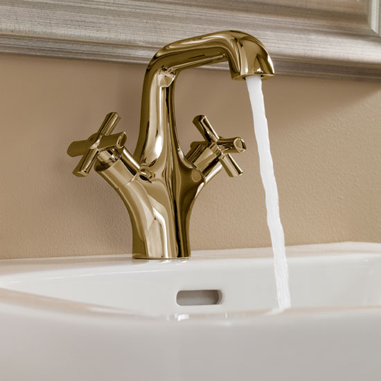 Gold Brassware Coral crosshead basin mixer from Bristan | bathroom trends 2012 | bathroom | Ideal Home | PHOTO GALLERY | housetohome
