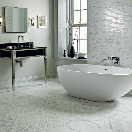 Marvellous Marble East Hampton white marble tiles from Fired Earth | bathroom trends 2012 | bathroom | Ideal Home | PHOTO GALLERY | housetohome